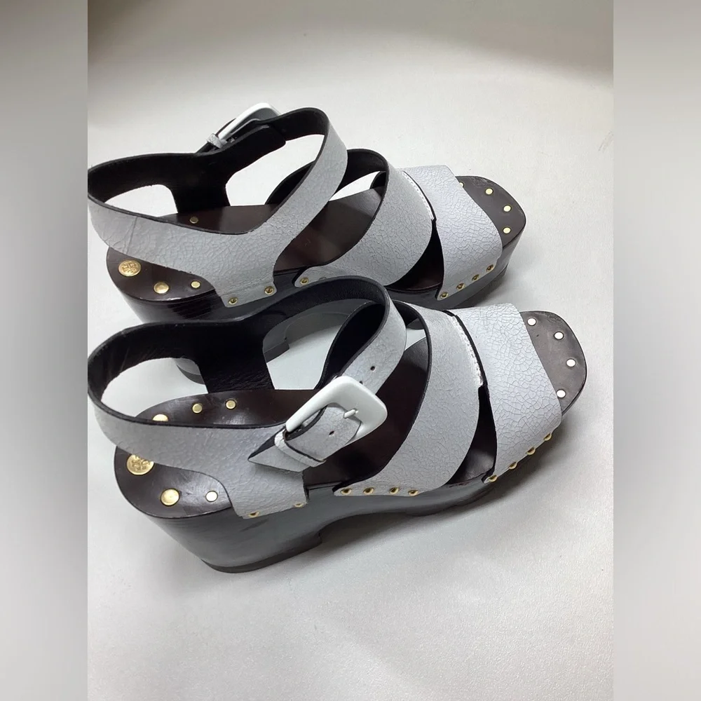 Tory Burch Caged Ankle-Strap Clog Sandals Size 9.5